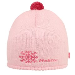 Zimní pletená čepice - AKCE / DOPRODEJ - vzor 190 - světle růžová- vločka