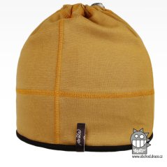 Bavlněná čepice na culík - vzor 01 - hořčicová tmavá