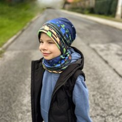 Fleecový nákrčník Yetti - vzor 63 - modrá - herní svět