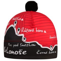 Funkční čepice Flavio Krkonoše - vzor 004 - červená / černá
