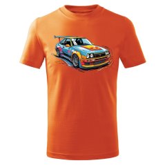 Dětské bavlněné tričko s potiskem - vzor 191 - oranžová / Sportovní auto