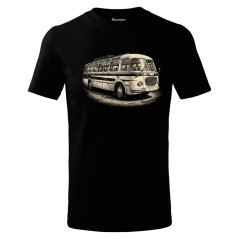 Pánské bavlněné tričko - vzor 011 - černa /autobus