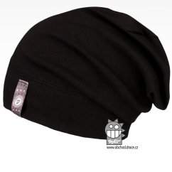 Spadlá bavlněná čepice Alan - vzor 10 - černá