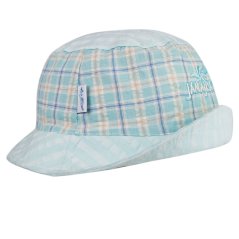 Letní bavlněný klobouk Hawaii - vzor 125 - tyrkysová kostka