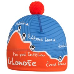Funkční čepice Flavio Krkonoše - vzor 008 - modrá / oranžová