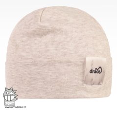 Bavlněná čepice Pastels DOUBLE - vzor 24 - béžová / zlatá niť