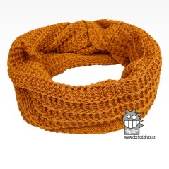 Merino pletená šála chomout Harmony - vzor 12 - hořčicová
