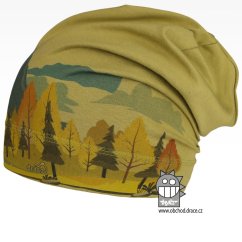 Bavlněná čepice Polo - vzor 39 - olivová, les