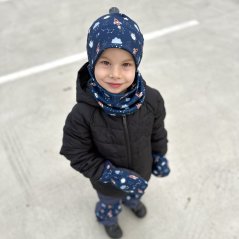 Rukavice softshell - vzor 76 - vesmír