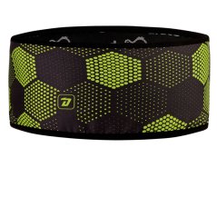 Sportovní funkční dvouvrstvá čelenka Walk - vzor 31 - černá/FLUO zelená - plástev