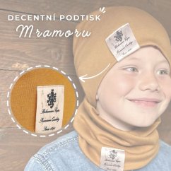 Bavlněná čepice s nákrčníkem Pastels DOUBLE set - vzor 11 - tmavě modrá