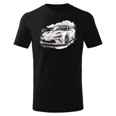 Dětské bavlněné tričko s potiskem - vzor 051 - černá / Bílý závoďák