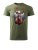 Bavlněné unisex tričko s potiskem - vzor 0011 - khaki zelená tmavá/Jelen