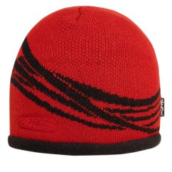 Zimní pletená čepice  - AKCE / DOPRODEJ - vzor 148 - vínová - čáry