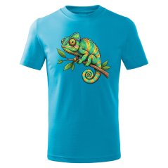 Dětské bavlněné tričko s potiskem - vzor 0256 - chameleon