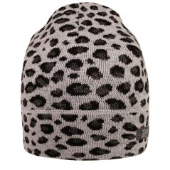 Merino pletená čepice Urban - vzor 26 - šedá / černá - leopard