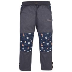Kalhoty softshell - vzor 11 - jeans / melír - vesmír