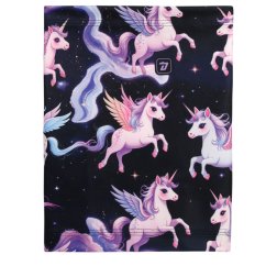 Fleecový nákrčník Yetti - vzor 42 - černá - jednorožci