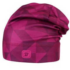 Fleecová čepice Yetti - vzor 60 - fialová - trojůhelníky