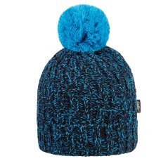 Zimní pletená čepice Berti - vzor 15 - černá / tyrkysová/ melír