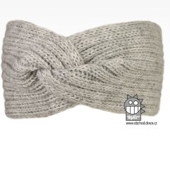 Čelenka pletená Twist - vzor 11 - šedá světlá