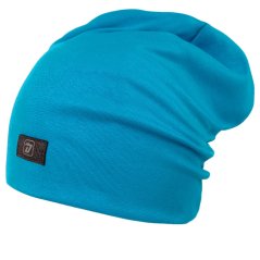 Bavlněná čepice Pastels DOUBLE - vzor 73 - tyrkysová