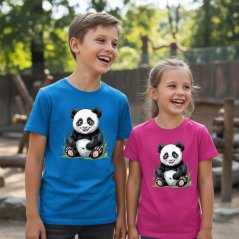 Dětské bavlněné tričko s potiskem - vzor 0239 - panda