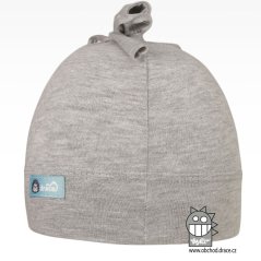 Bavlněná kojenecká čepice Uzlík - vzor 14 - šedá