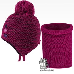 Laponka a nákrčník pletený Bambi set - vzor 04