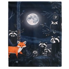 Fleecový nákrčník Yetti - vzor 44 - černá - zvířátka v lese