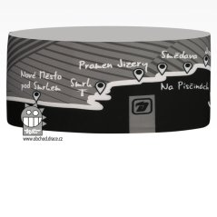 Funkční čelenka Baldo Jizerské hory - vzor 009 - šedá / černá