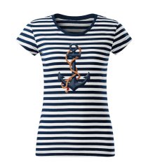 Dámské bavlněné tričko s potiskem - vzor 156 - Sailor / kotva