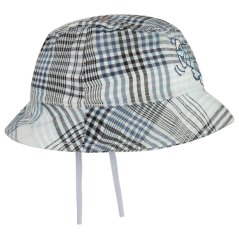 Letní bavlněný klobouk Hawaii - vzor 153 - tyrkysová kostka