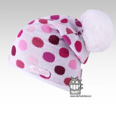 Čepice pletená lentilka - vzor 13 - bílá