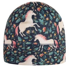 Funkční čepice Bruno - vzor 211 - tmavě modrá jednorožci - čepice na jaro / podzim