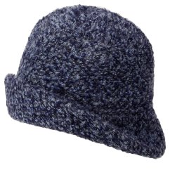 Dámský zimní klobouk - vzor 076 - modrá - krul