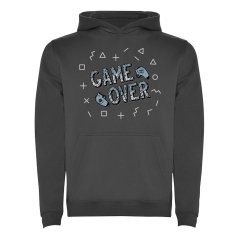Dětská mikina s kapucí Urban - vzor 0027 - tmavě šedá/game over