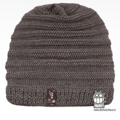 Merino pletená čepice Harmony - vzor 06 - šedá tmavá
