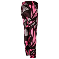 Dětské legíny Silky - vzor 10 - černá/FLUO růžová - obrazce