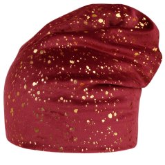 Spadlá čepice Velvet set - vzor 003 - bordó