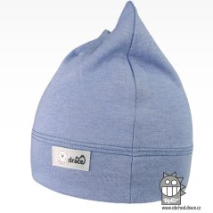 Bavlněná kojenecká čepice Čertík - vzor 24 - nebesky modrá