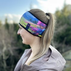Sportovní funkční dvouvrstvá čelenka Walk - vzor 36 - barevná - rozkvetlá příroda