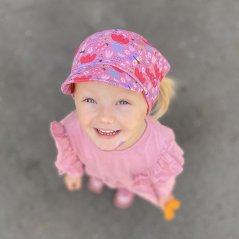 Funkční lehoučký šátek Emily kšilt na jaro a léto - vzor 38 - starorůžová louka