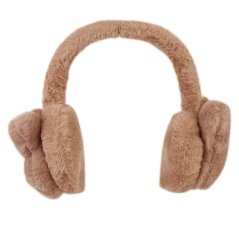 Zimní chlupaté klapky na uši - vzor 06 - šedohnědá - králíček