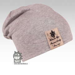 Bavlněná čepice Pastels DOUBLE - vzor 02 - šedá
