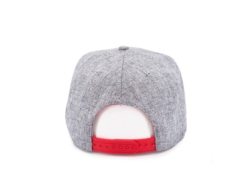 Kšiltovka Snapback melange - vzor 02 - šedý melír/červená vel. 56-60