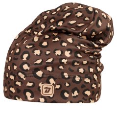 Fleecová čepice Yetti - vzor 53 - hnědá - leopard
