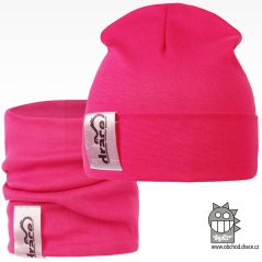 York set čepice a nákrčníku - vzor 03 - malinová