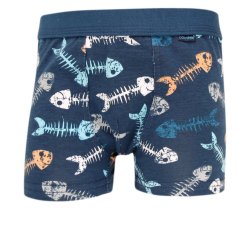 Chlapecké bavlněné boxerky - vzor 055 - modrá - ryby