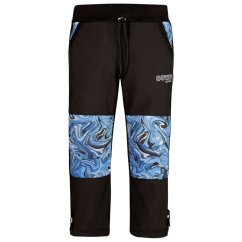 Kalhoty softshell - vzor 16 - černá/modrá